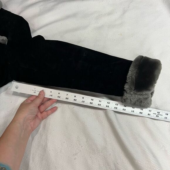 Vtg 90s Steve Madden Leather Bomber Jacket Faux Fur Lined Coat‎ Black Women’s - Picture 7 of 14